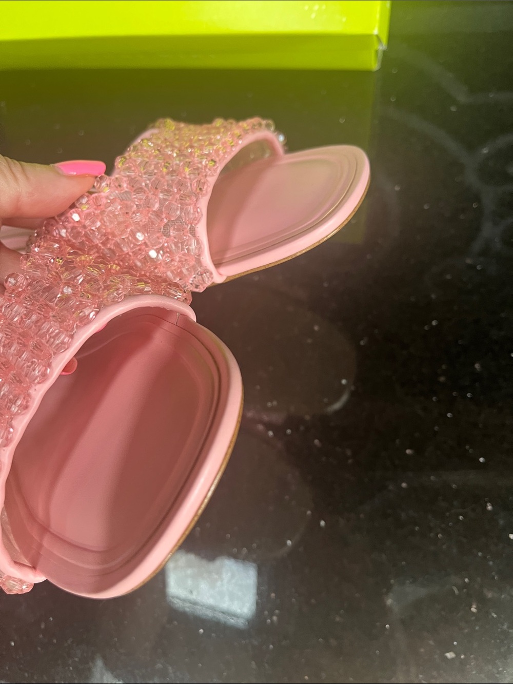 Gianni Bini Pink Pastel Beaded Slide Sandals - Picture 7 of 11